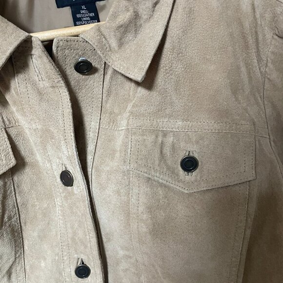 Style & Co light brownTan Suede Leather Jacket Women's Size‎ XL - Picture 3 of 11